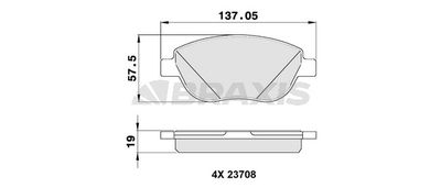 AA0108 BRAXIS Комплект тормозных колодок, дисковый тормоз