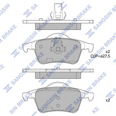 SP2123 Hi-Q Комплект тормозных колодок, дисковый тормоз