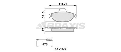 AB0058 BRAXIS Комплект тормозных колодок, дисковый тормоз