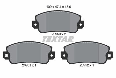 2095006 TEXTAR Комплект тормозных колодок, дисковый тормоз