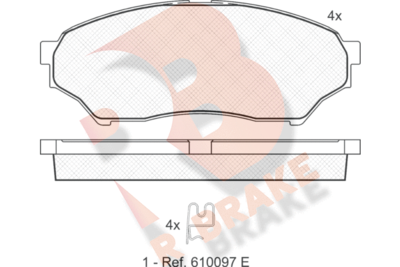 RB1443 R BRAKE Комплект тормозных колодок, дисковый тормоз