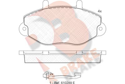 RB0897203 R BRAKE Комплект тормозных колодок, дисковый тормоз