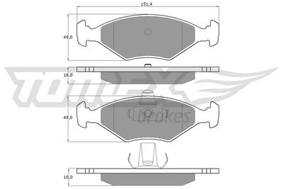 TX10793 TOMEX Brakes Комплект тормозных колодок, дисковый тормоз