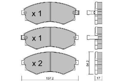 BPHY1906 AISIN Комплект тормозных колодок, дисковый тормоз