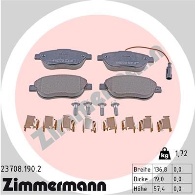 237081902 ZIMMERMANN Комплект тормозных колодок, дисковый тормоз
