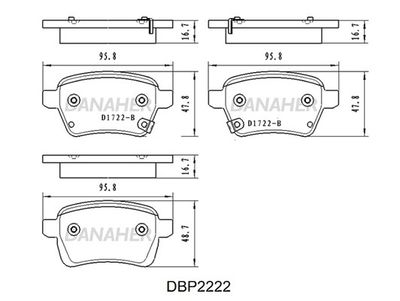 DBP2222 DANAHER Комплект тормозных колодок, дисковый тормоз