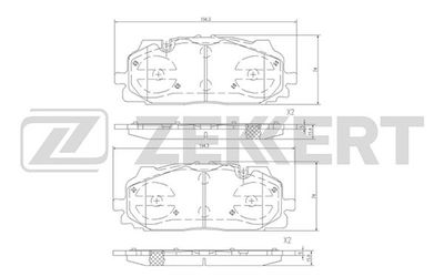 BS2385 ZEKKERT Комплект тормозных колодок, дисковый тормоз