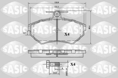 6216057 SASIC Комплект тормозных колодок, дисковый тормоз