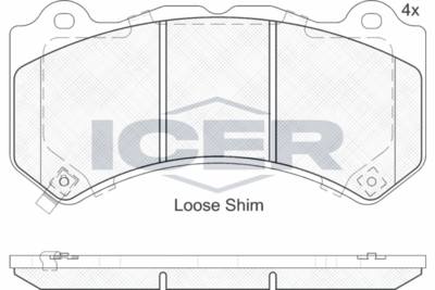 182164 ICER Комплект тормозных колодок, дисковый тормоз