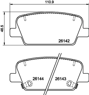 8DB355040081 HELLA Комплект тормозных колодок, дисковый тормоз