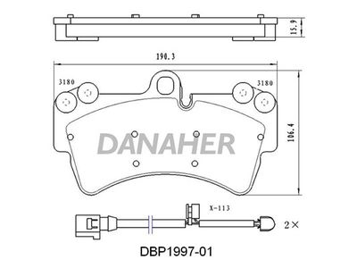 DBP199701 DANAHER Комплект тормозных колодок, дисковый тормоз