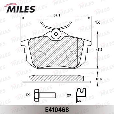 E410468 MILES Комплект тормозных колодок, дисковый тормоз