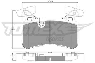 TX1267 TOMEX Brakes Комплект тормозных колодок, дисковый тормоз