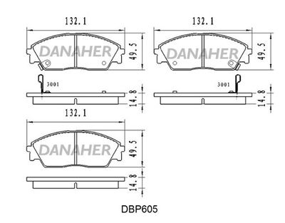 DBP605 DANAHER Комплект тормозных колодок, дисковый тормоз