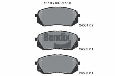 BPD1295 BENDIX Braking Комплект тормозных колодок, дисковый тормоз