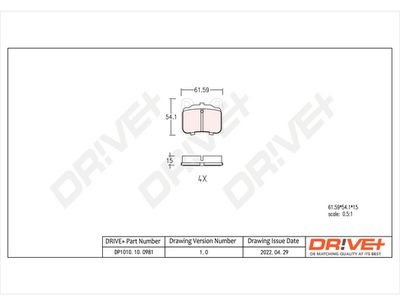 DP1010100981 Dr!ve+ Комплект тормозных колодок, дисковый тормоз