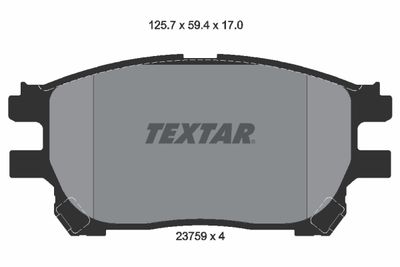2375901 TEXTAR Комплект тормозных колодок, дисковый тормоз