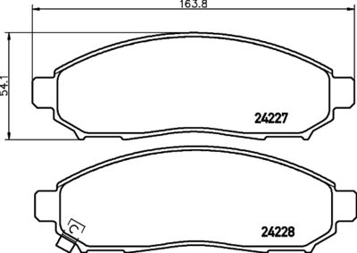 8DB355028321 HELLA Комплект тормозных колодок, дисковый тормоз