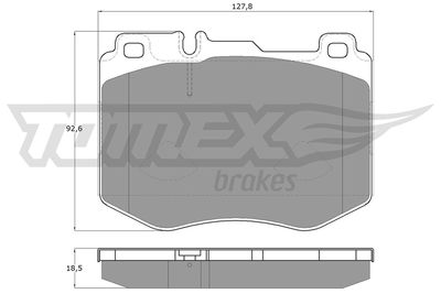 TX1852 TOMEX Brakes Комплект тормозных колодок, дисковый тормоз