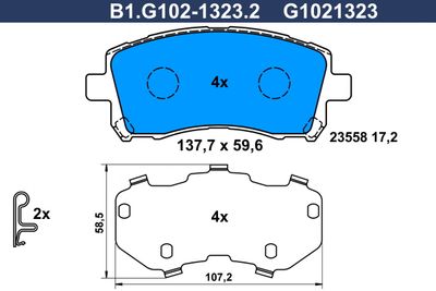 B1G10213232 GALFER Комплект тормозных колодок, дисковый тормоз