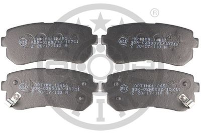 BP12651 OPTIMAL Комплект тормозных колодок, дисковый тормоз