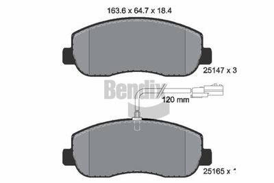 BPD1037 BENDIX Braking Комплект тормозных колодок, дисковый тормоз
