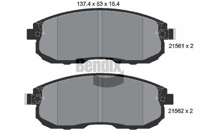 BPD1597 BENDIX Braking Комплект тормозных колодок, дисковый тормоз