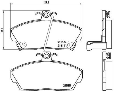 P28020 BREMBO Комплект тормозных колодок, дисковый тормоз