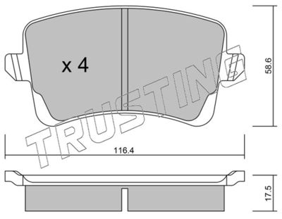 7920 TRUSTING Комплект тормозных колодок, дисковый тормоз
