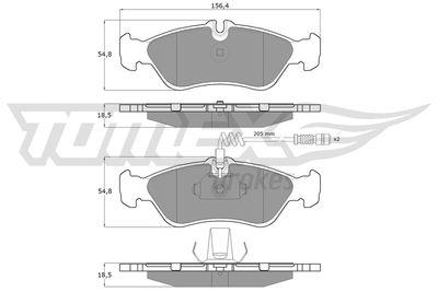 TX11491 TOMEX Brakes Комплект тормозных колодок, дисковый тормоз