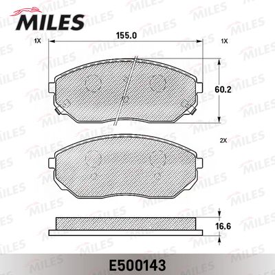 E500143 MILES Комплект тормозных колодок, дисковый тормоз