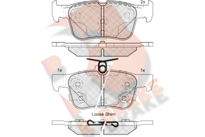 RB2198203 R BRAKE Комплект тормозных колодок, дисковый тормоз