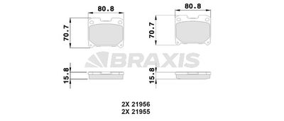 AB0514 BRAXIS Комплект тормозных колодок, дисковый тормоз