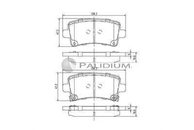 P11245 ASHUKI by Palidium Комплект тормозных колодок, дисковый тормоз
