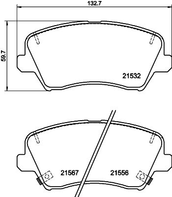 8DB355039971 HELLA PAGID Комплект тормозных колодок, дисковый тормоз