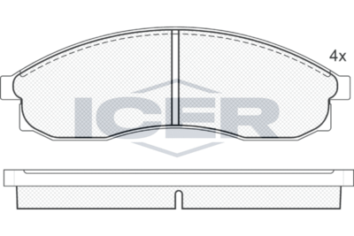 181147 ICER Комплект тормозных колодок, дисковый тормоз