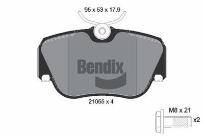BPD1172 BENDIX Braking Комплект тормозных колодок, дисковый тормоз