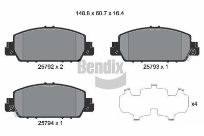 BPD2268 BENDIX Braking Комплект тормозных колодок, дисковый тормоз