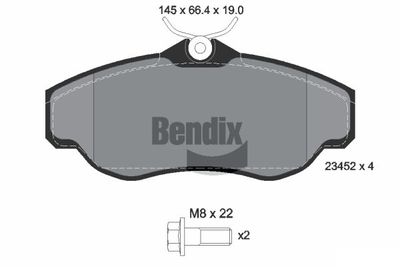 BPD1982 BENDIX Braking Комплект тормозных колодок, дисковый тормоз