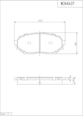 M360A37 NPS Комплект тормозных колодок, дисковый тормоз