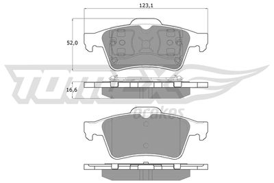 TX1295 TOMEX Brakes Комплект тормозных колодок, дисковый тормоз