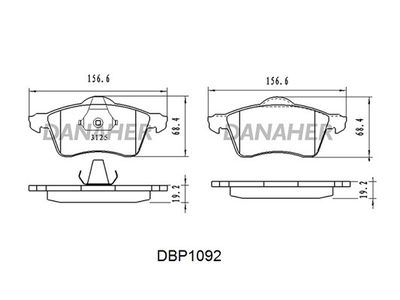 DBP1092 DANAHER Комплект тормозных колодок, дисковый тормоз