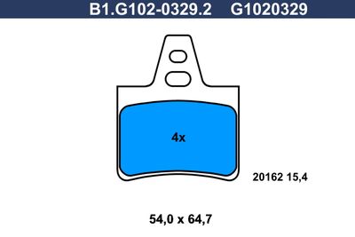 B1G10203292 GALFER Комплект тормозных колодок, дисковый тормоз