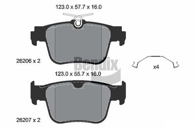 BPD1664 BENDIX Braking Комплект тормозных колодок, дисковый тормоз