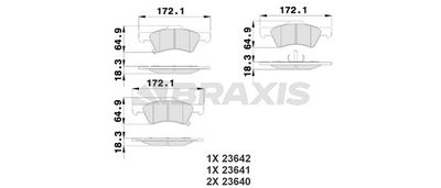 AB0214 BRAXIS Комплект тормозных колодок, дисковый тормоз