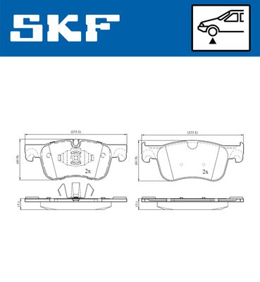 VKBP80086 SKF Комплект тормозных колодок, дисковый тормоз
