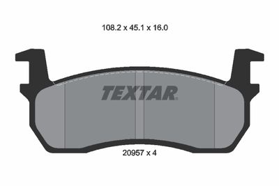 2095701 TEXTAR Комплект тормозных колодок, дисковый тормоз