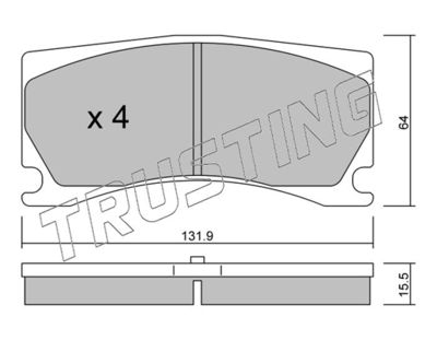 11060 TRUSTING Комплект тормозных колодок, дисковый тормоз