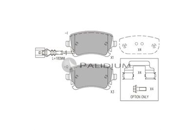 P11055 ASHUKI by Palidium Комплект тормозных колодок, дисковый тормоз
