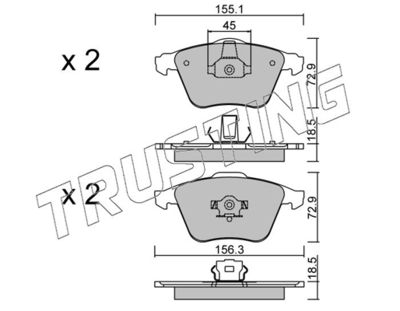 5653 TRUSTING Комплект тормозных колодок, дисковый тормоз